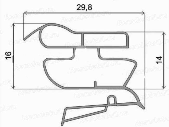 Уплотнитель 340*570мм для холодильника Indesit Hotpoint Ariston Stinol 854012